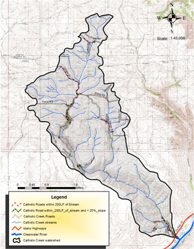 Catholic Creek Roads and Streams