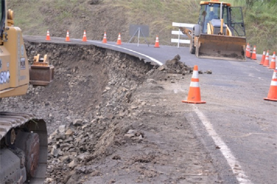 Before road erosion project in 2012