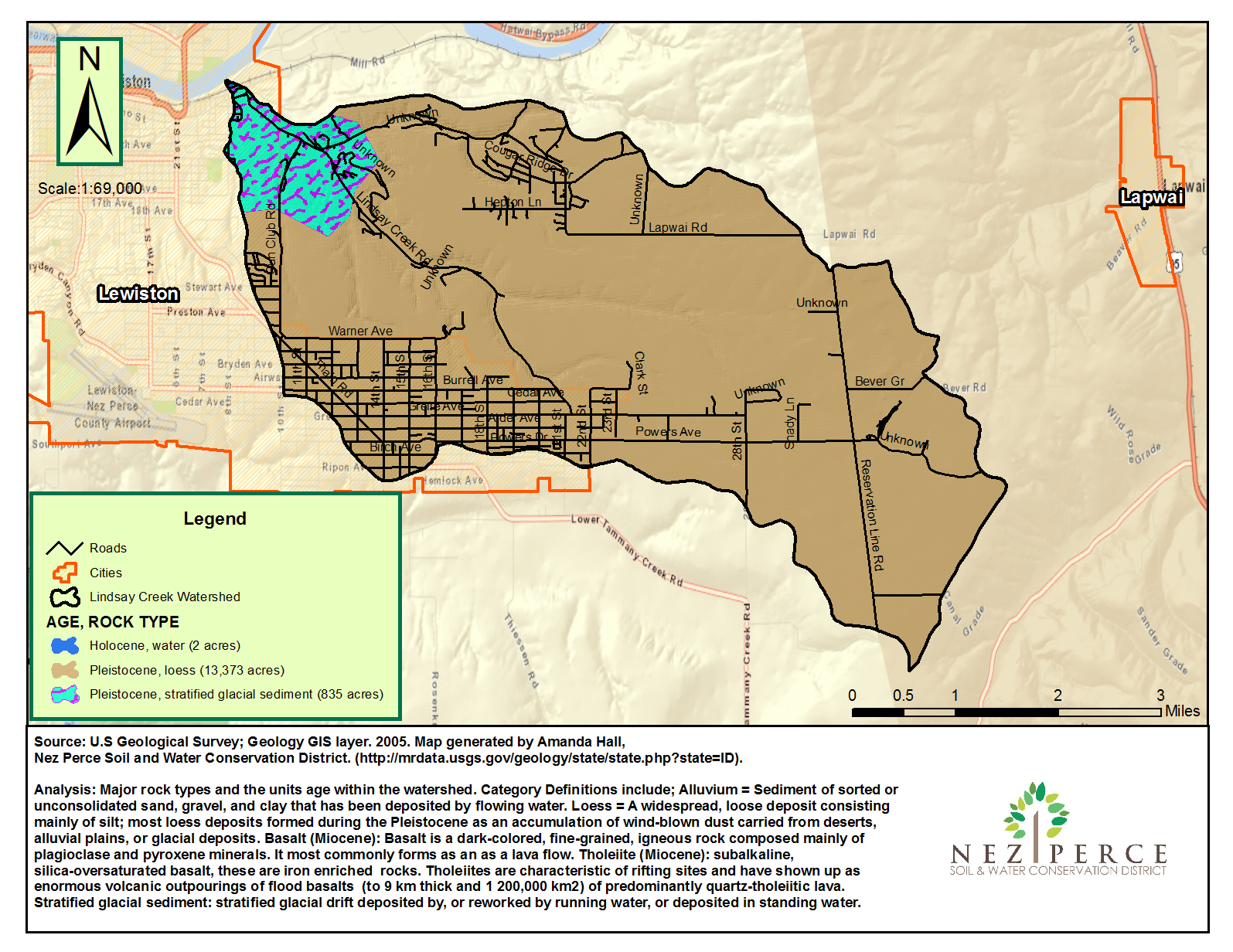 Lindsay Creek Geology Map