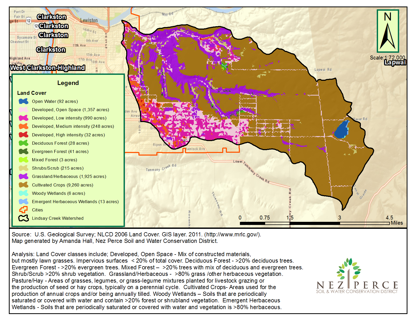 Lindsay Creek Landcover Map