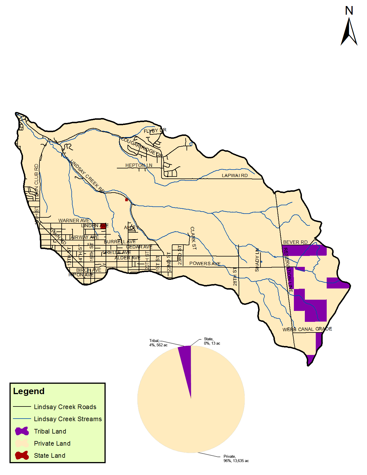 Lindsay Creek Ownership Map