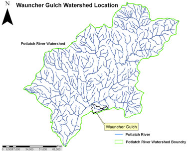 Wauncher Gulch Watershed Location Map